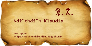 Náthán Klaudia névjegykártya