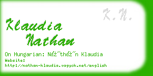 klaudia nathan business card
